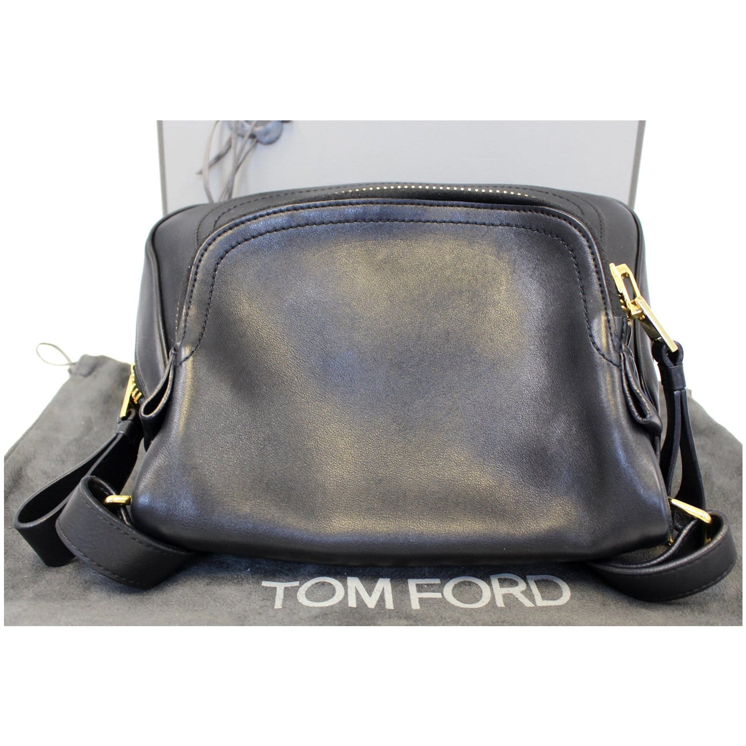 TOM FORD Jennifer Zip Medium Leather Shoulder Bag Black-US