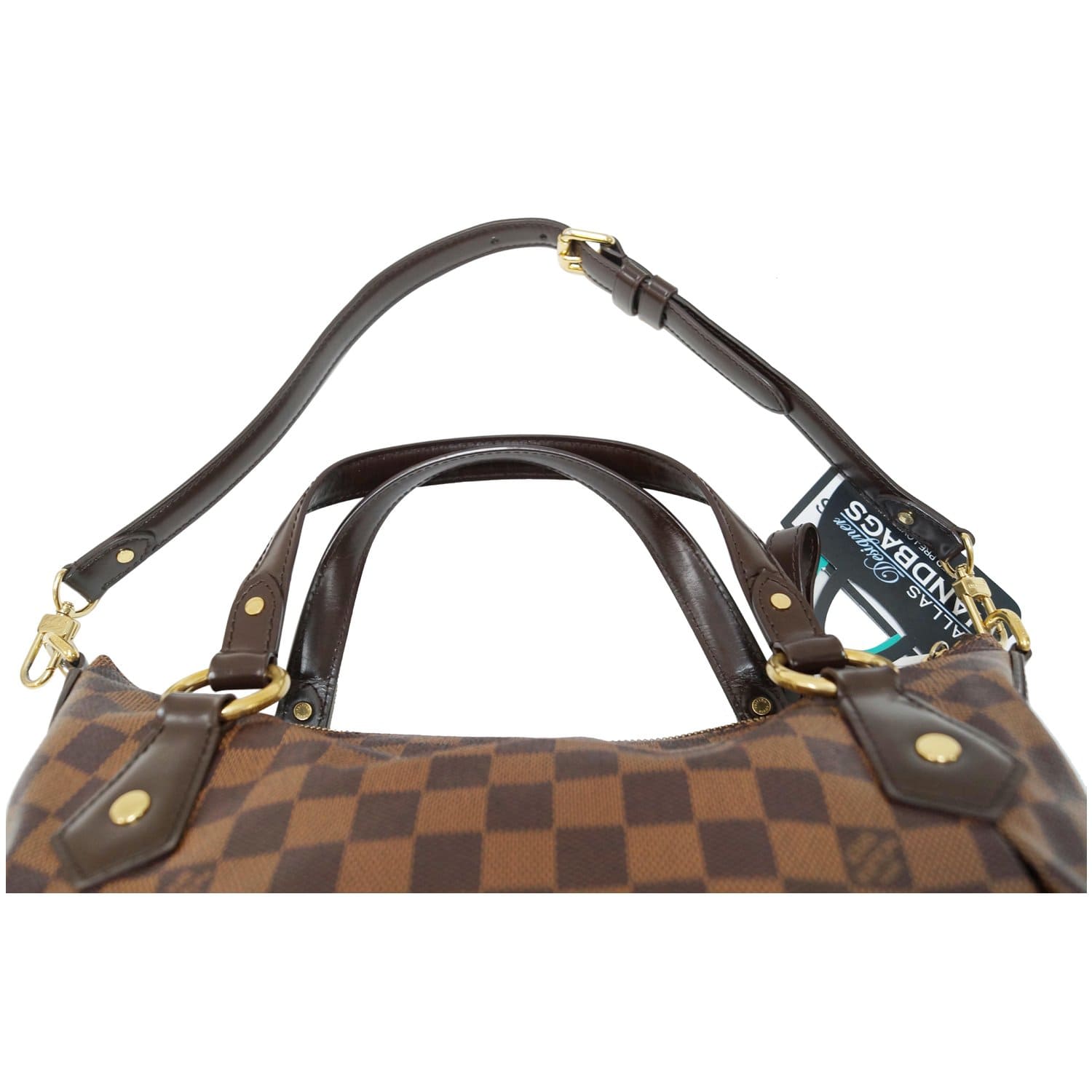 Louis Vuitton Damier Ebene Evora MM Tote Shoulder Bag