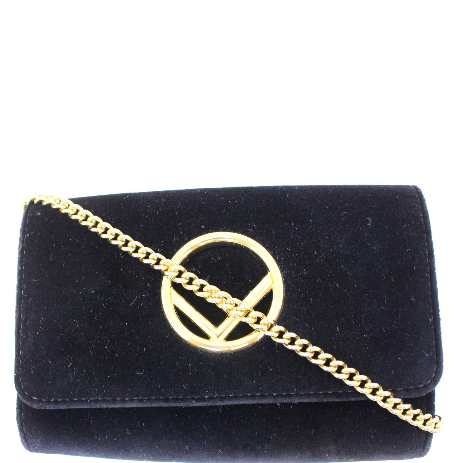 FENDI Wallet on Chain Black Leather Mini Bag