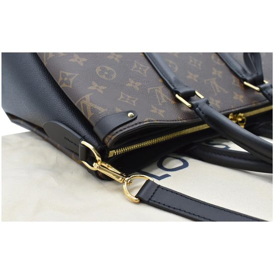 Louis Vuitton Soufflot MM Satchel Brown Monogram Black Noir Shoulder Handbag