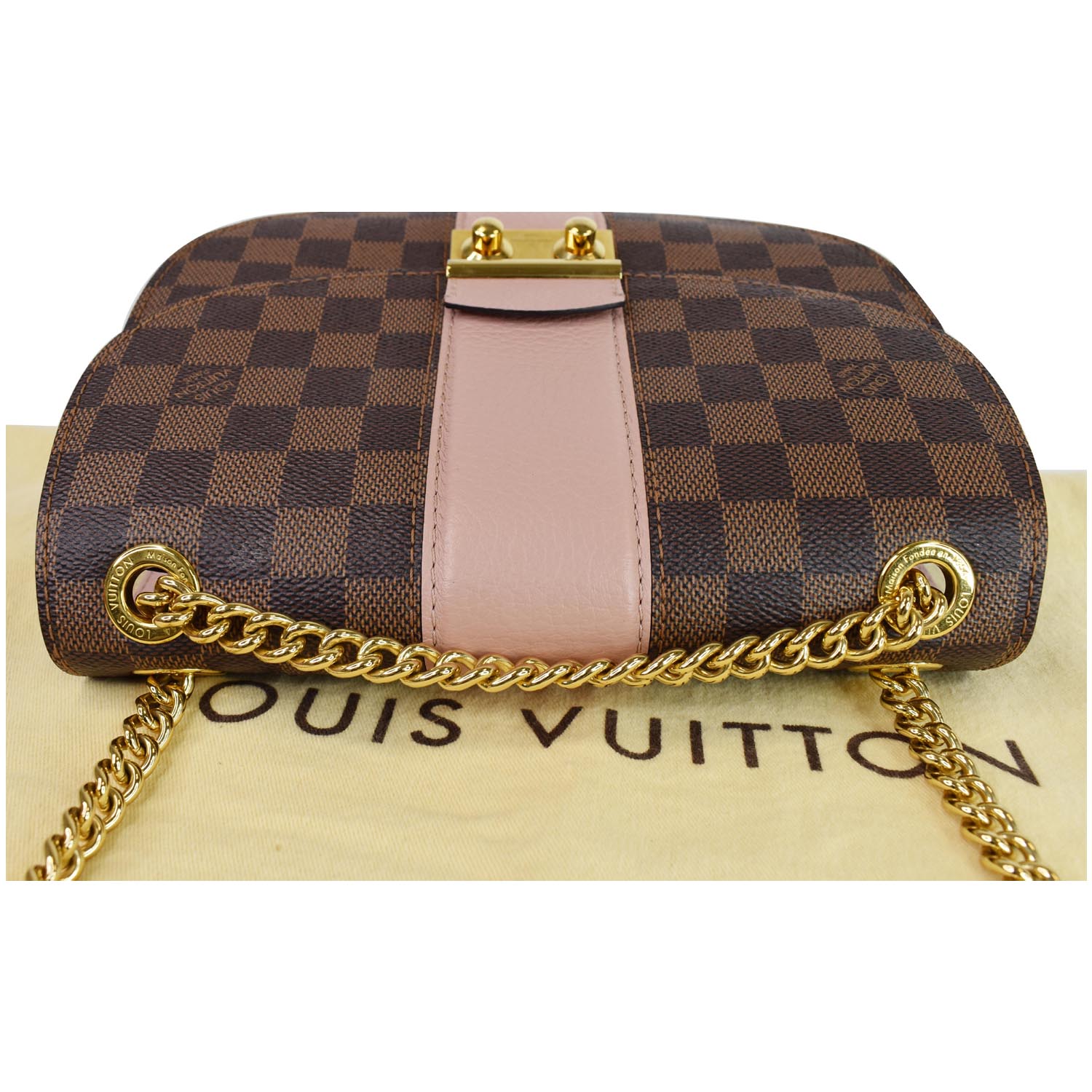 LOUIS VUITTON Damier Ebene Cuir Taurillon Wight Bordeaux 1177729