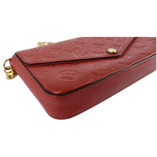 LOUIS VUITTON Empreinte Pochette Felicie Chain Wallet Scarlet 1276424