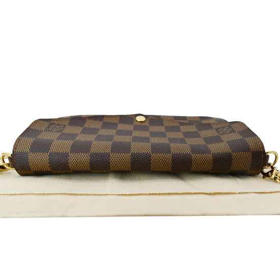 ❤️NEW LOUIS VUITTON Damier Ebene Pochette Felicie Crossbody Chain Bag🔥RARE  GIFT