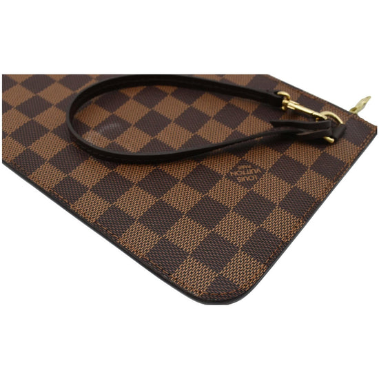 LOUIS VUITTON Race Neverfull MM Pochette Damier Canvas Wristlet Black