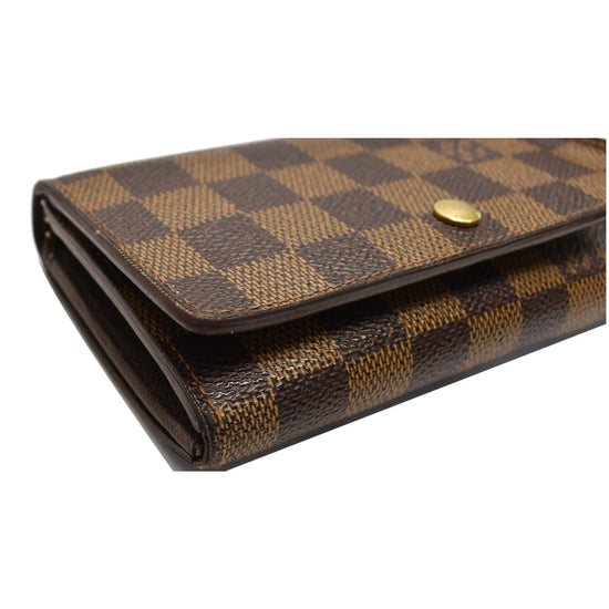 Louis Vuitton Wallet Porte Monnaie Billets Tresor Damier Ebene Brown in  Canvas with Brass - US