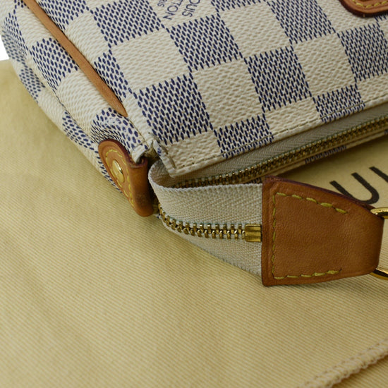 Louis Vuitton Pochette Clutch Eva White Damier Azur Canvas Shoulder Ba -  MyDesignerly