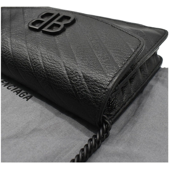 Balenciaga BB Chain Wallet Embossed Leather at 1stDibs