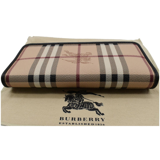 Check and Leather Continental Wallet in Dark Birch Brown - Men | Burberry®  Official