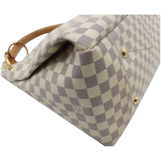 LOUIS VUITTON Artsy MM Damier Azur Shoulder Bag White-E5475-SOLD 