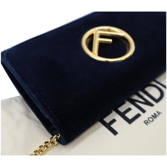 Fendi Wallet Velvet On Chain Shoulder Crossbody Bag