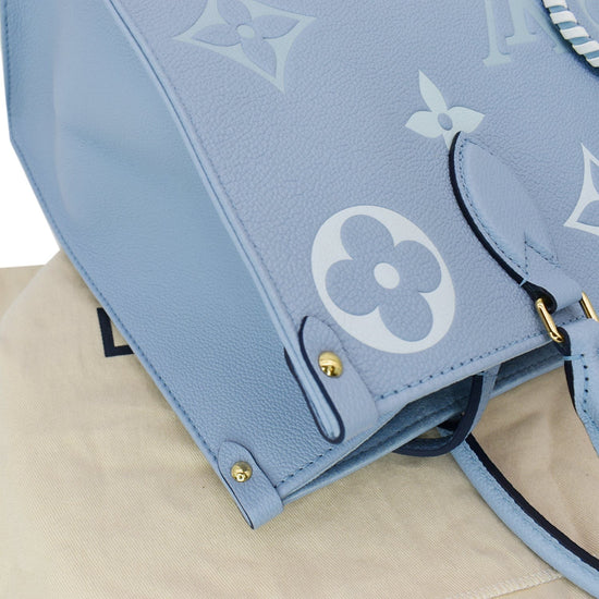 LOUIS VUITTON Empreinte Monogram Giant Onthego MM in Summer Blue