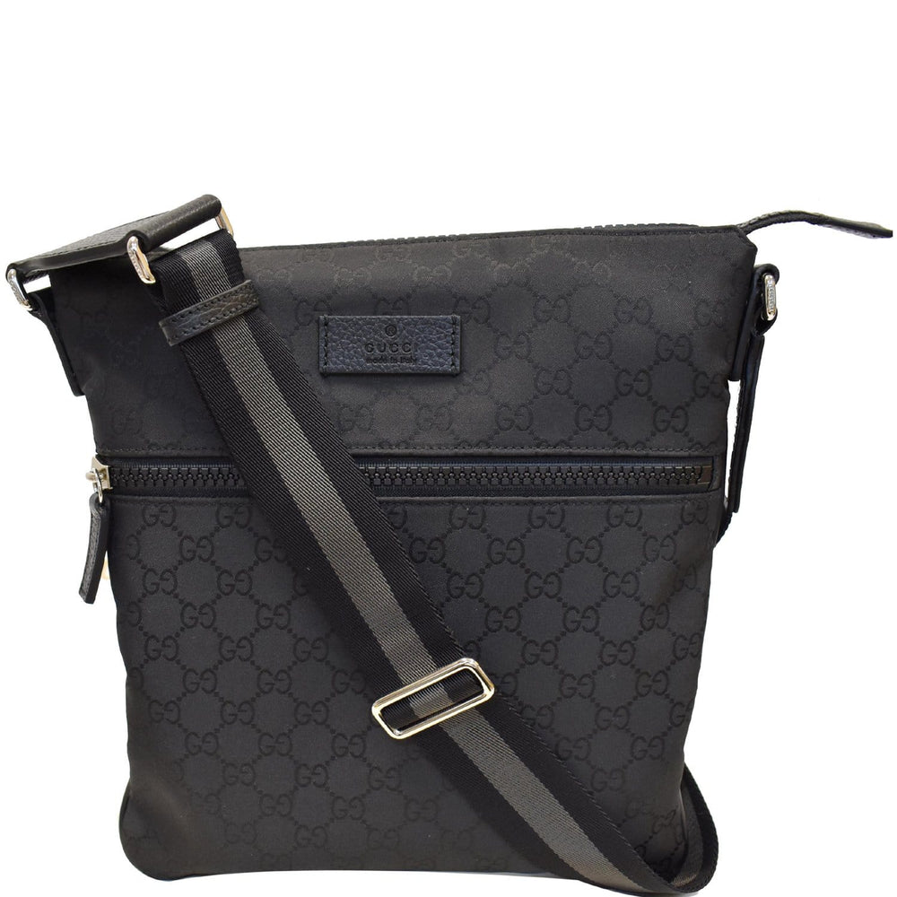 Gucci GG Monogram Nylon Small Messenger Bag Black