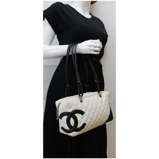 CHANEL Cambon Ligne Bowler Bag in White