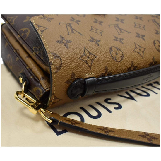 Brown Reverse Monogram Coated Canvas Pochette Métis Gold Hardware, 2021