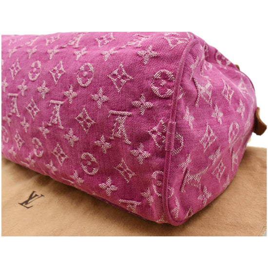 Pre-owned Louis Vuitton Pink Denim Neo Speedy Bag