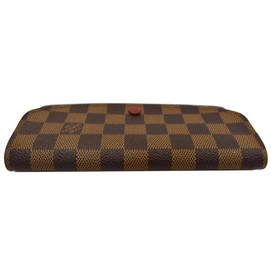 LOUIS VUITTON Damier Ebene Emilie Wallet Red 1301584