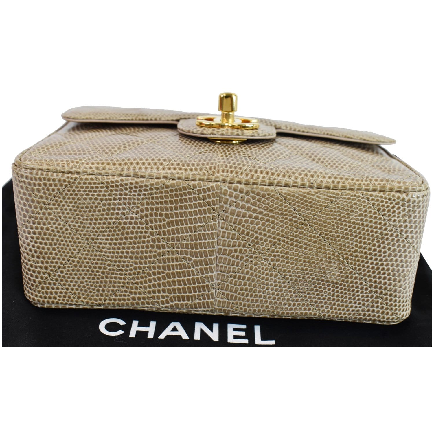 Chanel Vintage Mini Square Flap Lizard Shoulder Bag