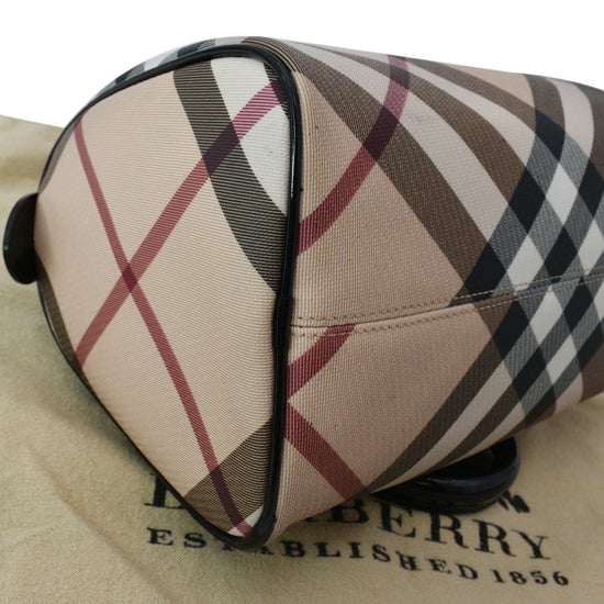 BURBERRY NOVA CHECK PATENT MINI BOWLING BAG – RDB