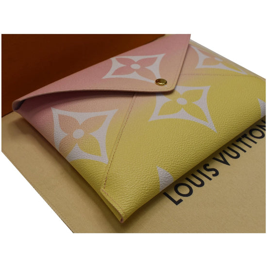 Louis Vuitton Pink x Yellow Large By the Pool Kirigami GM Envelope Pouch Bag  801lvs4