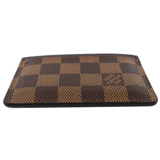 Louis Vuitton LV Bifold Mens Brown Damier Ebene Leather Canvas Card Holder