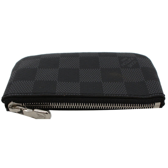 LOUIS VUITTON Pochette Key Cles Damier Graphite Coin Case Black - 10%