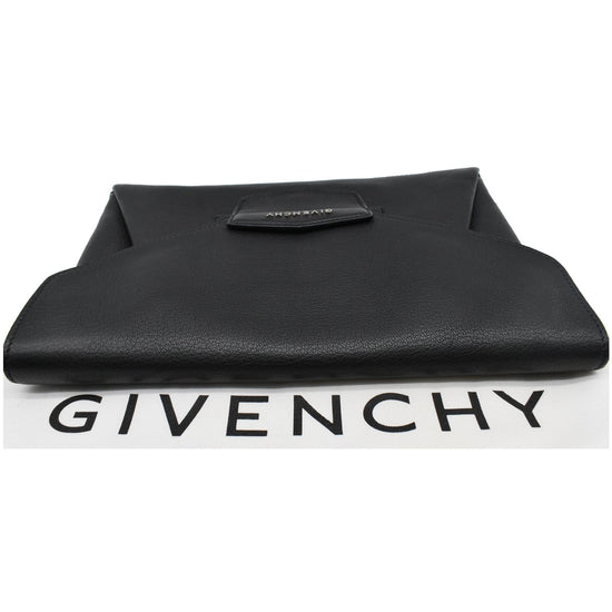 Givenchy Antigona Envelope Clutch Bag Black Leather