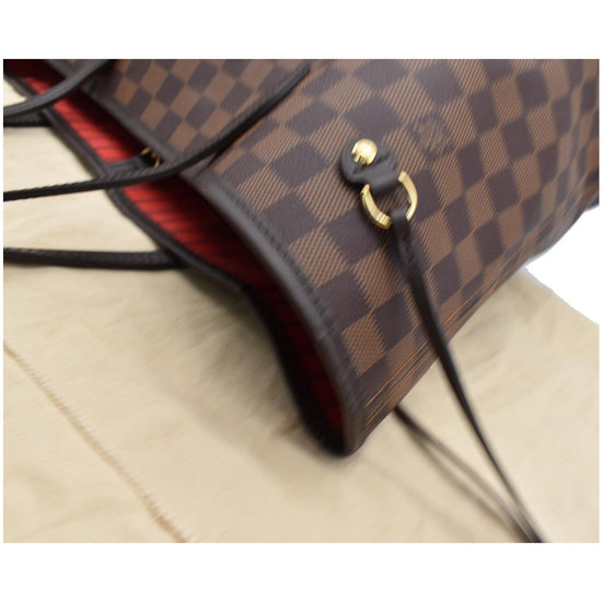 Louis Vuitton Neverfull mm Damier Ebene Tote Bag Brown