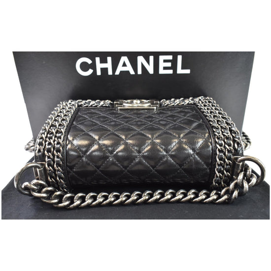Limited Edition Chanel small boy pearl and crystal embellished Black  Lambskin ref.303978 - Joli Closet