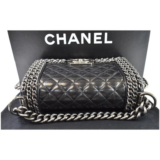 chanel bag with black chain