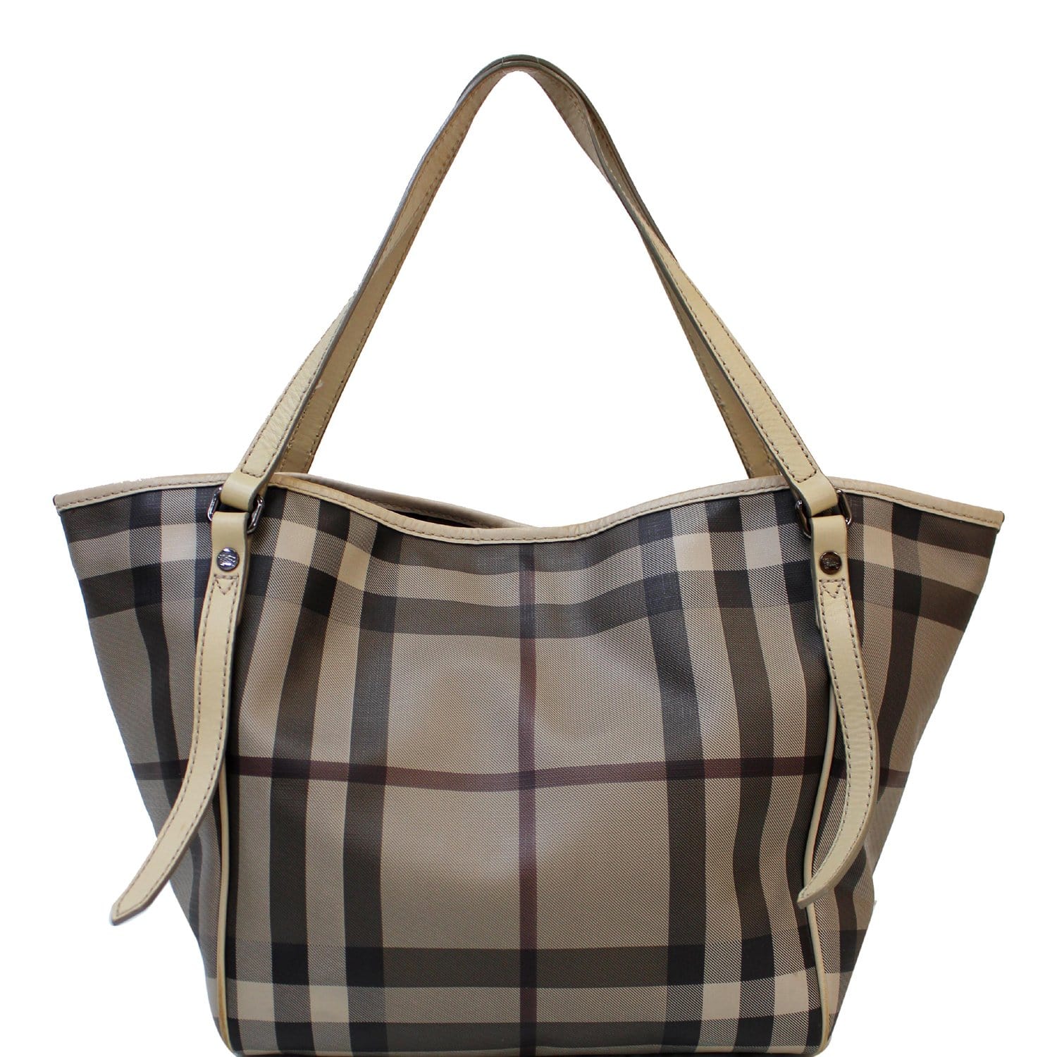 BURBERRY Canterbury Small Smoked Check Tote Bag Grey