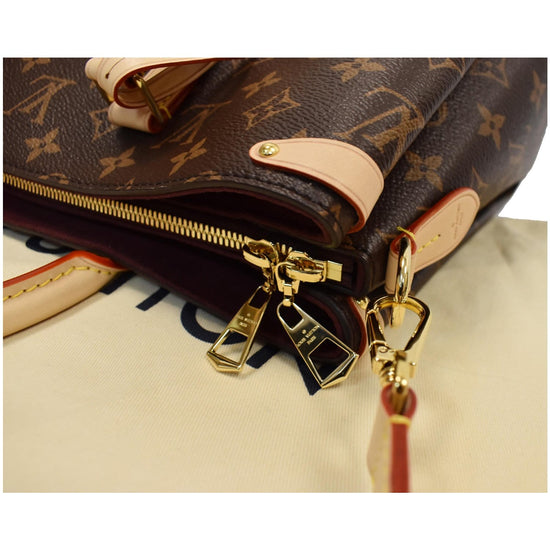 Soufflot cloth handbag Louis Vuitton Brown in Cloth - 35061575