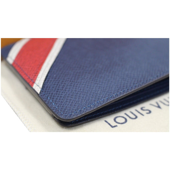 Louis Vuitton Blue Taiga Leather Multiple Wallet