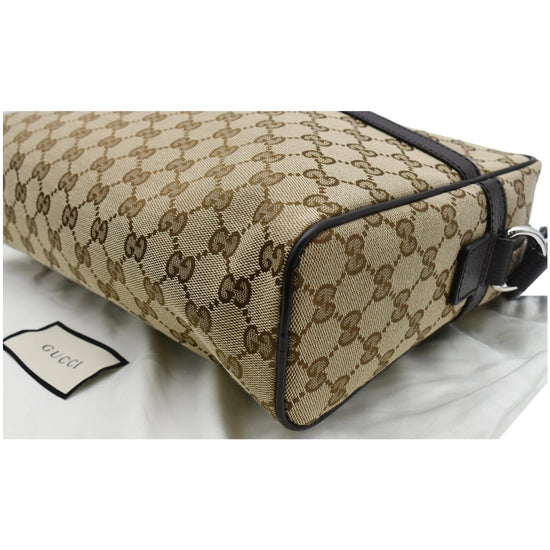 GUCCI GG Monogram Canvas Messenger Bag Dark Beige 449173