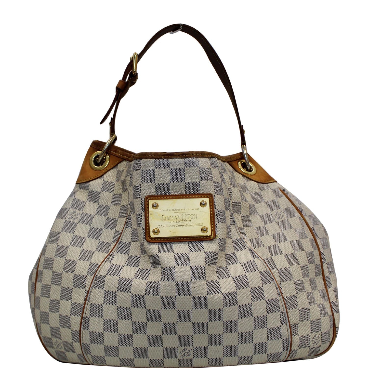 Louis Vuitton Galliera PM Damier Azur Shoulder Bag Tote Purse