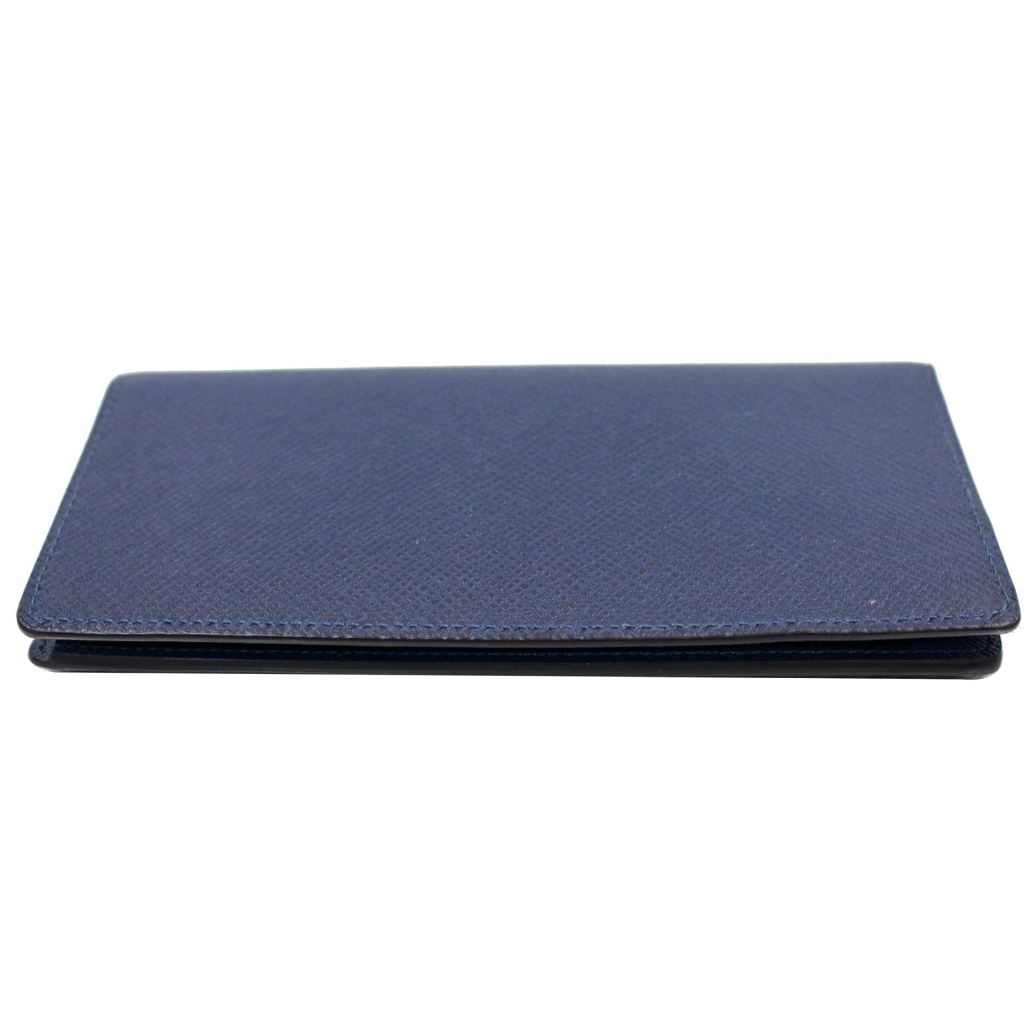 LOUIS VUITTON Brazza Taiga Leather Bifold Wallet Blue