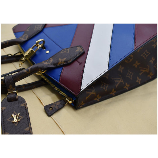 LOUIS VUITTON Calfskin Monogram Striped City Steamer PM Blue