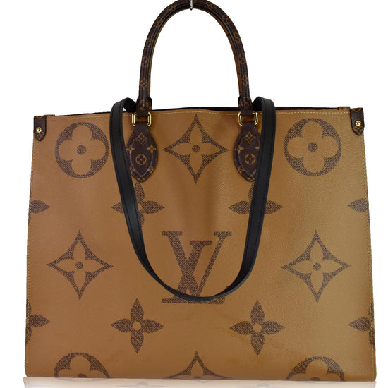 Louis Vuitton Monogram On-the-go GM 2way Handbag, Brown, PVC Coated Canvas