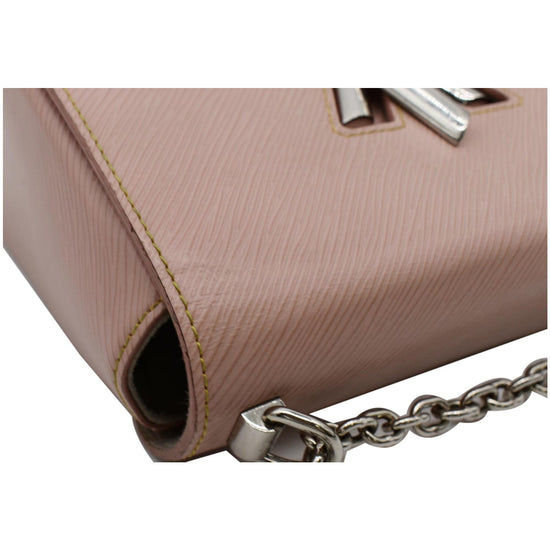 LOUIS VUITTON Epi Chain Flower Twist Shoulder Bag MM Pink 1196537