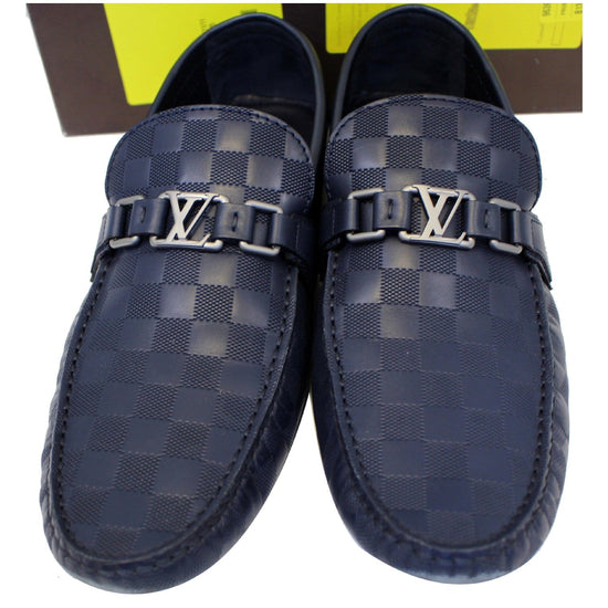 LOUIS VUITTON Mens Damier Infini Hockenheim Moccasin Loafers 9