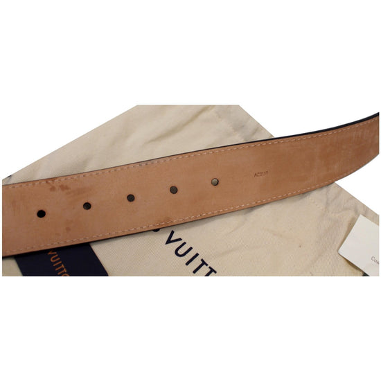 Louis Vuitton Belt Initiales Damier Ebene Canvas/Leather Brown in Canvas/ Leather with Mocha Brown - GB