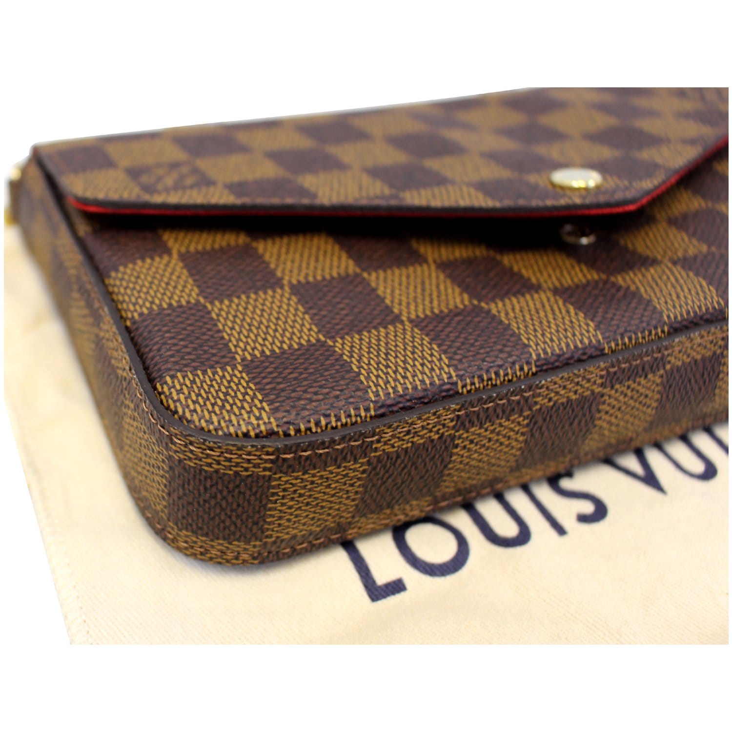 Louis Vuitton Damier Azur Studs Felicie Chain Wallet Crossbody Bag