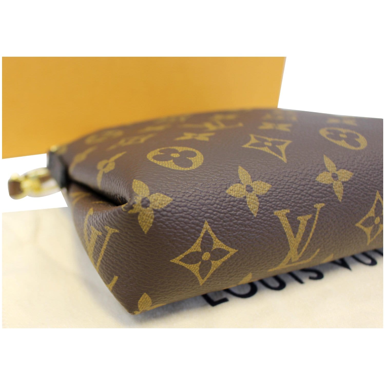 LOUIS VUITTON Pallas Monogram Canvas Clutch Crossbody Bag Brown/Black