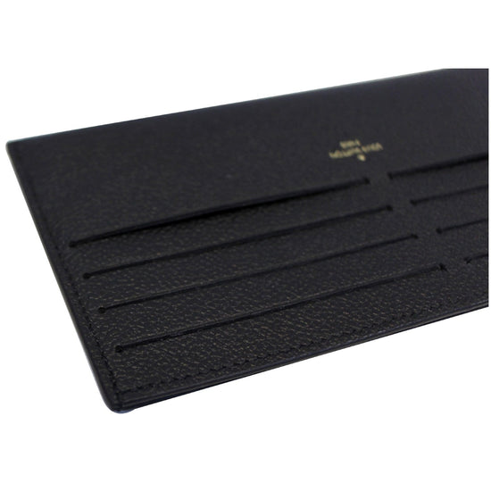 LOUIS VUITTON Calfskin Felicie Chain Wallet Card Holder Insert Black  1236760