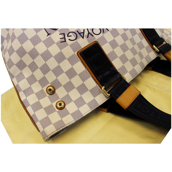 Louis Vuitton White Damier Azur Beach Cabas PM Blue Cloth ref