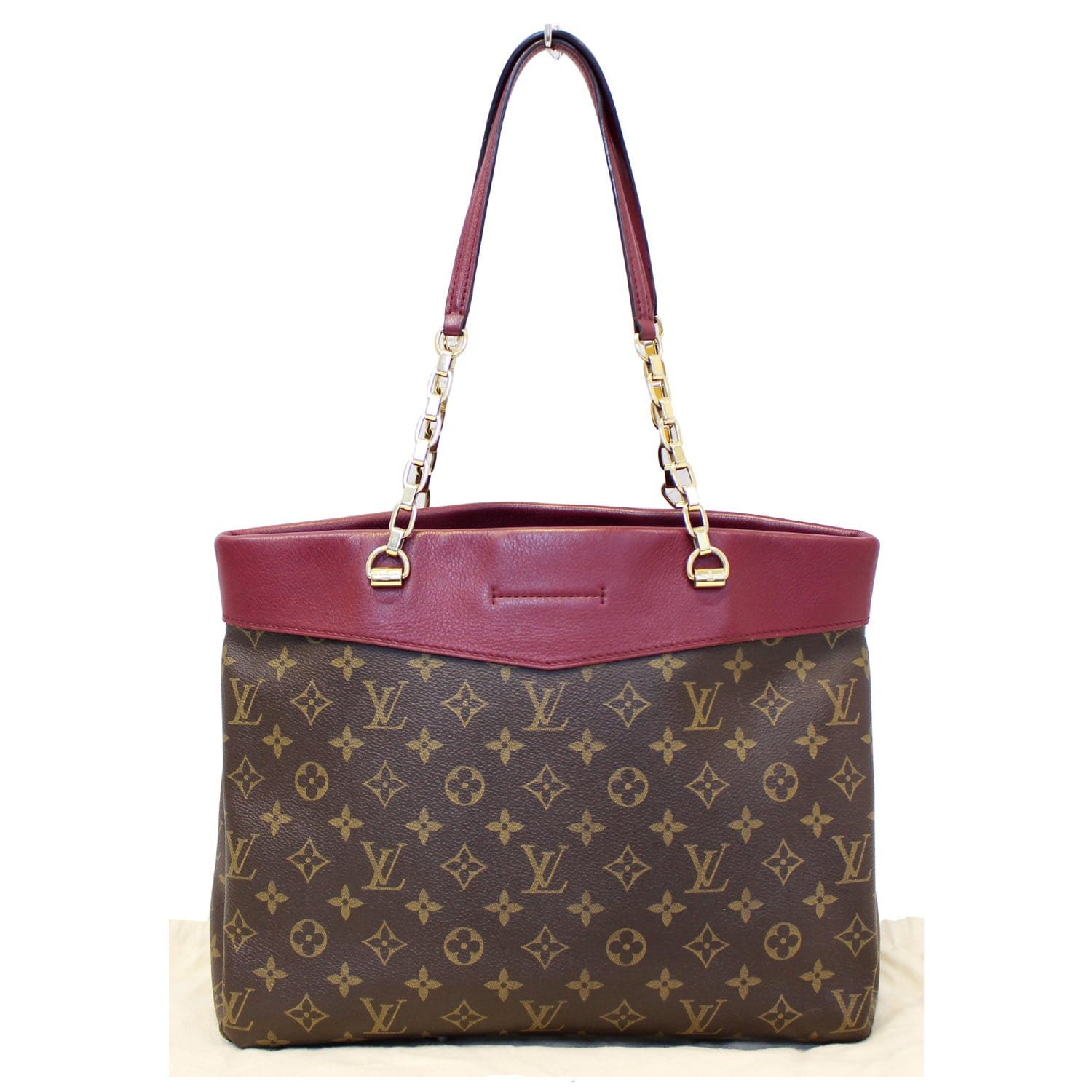 LOUIS VUITTON Pallas Monogram Canvas Chain Shopper Bag Aurore