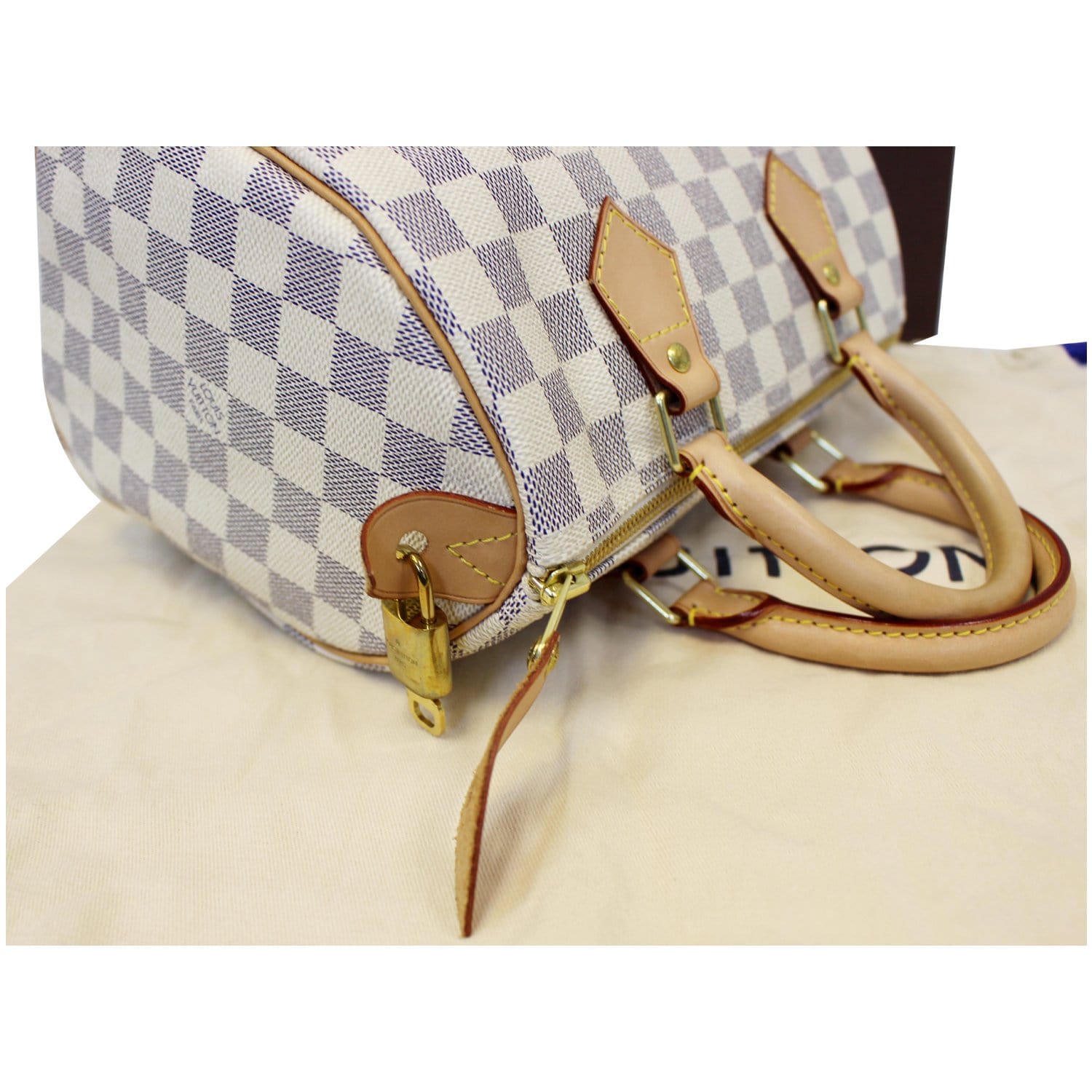 LOUIS VUITTON Speedy 25 Damier Azur Satchel Bag-US