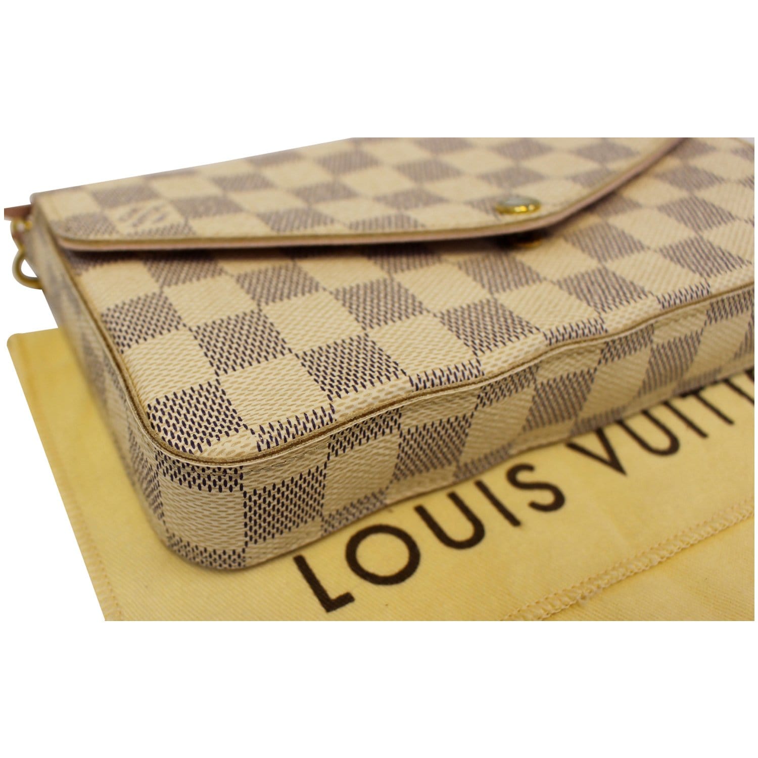 LOUIS VUITTON Pochette Felicie Damier Azur Crossbody Bag White-US