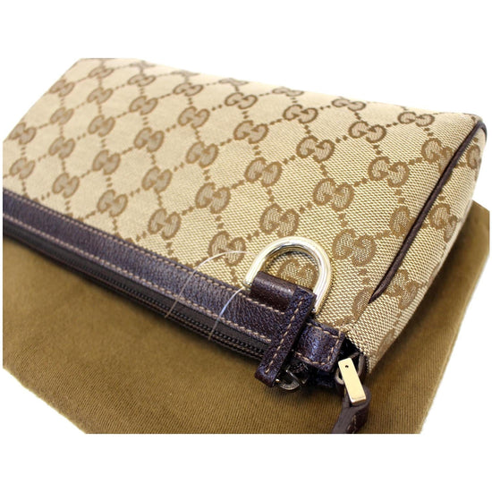 Gucci Beige/Ebony GG Canvas Abbey D-Ring Pochette Bag - Yoogi's Closet