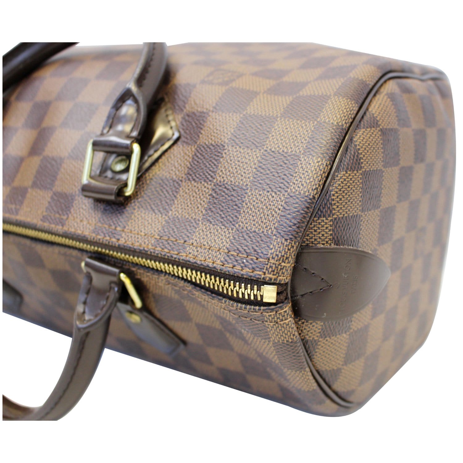 LOUIS VUITTON Speedy 30 Damier Ebene Satchel Bag Brown-US