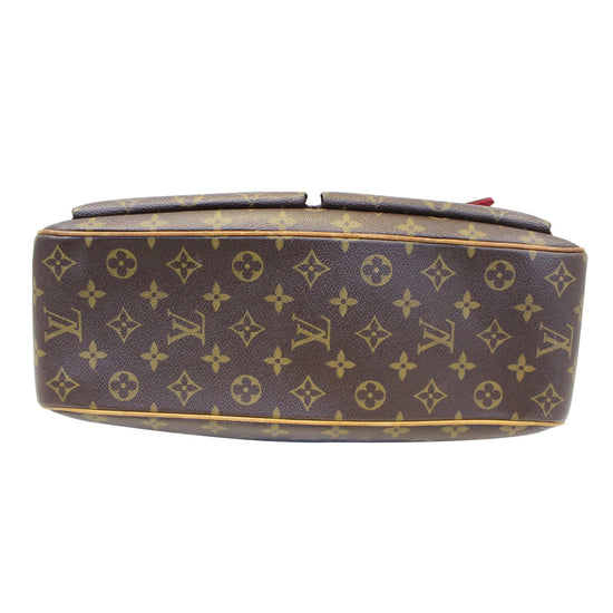 Louis Vuitton Brown Monogram Leather Medium Cylinder Satchel Bag Purse  7948-E